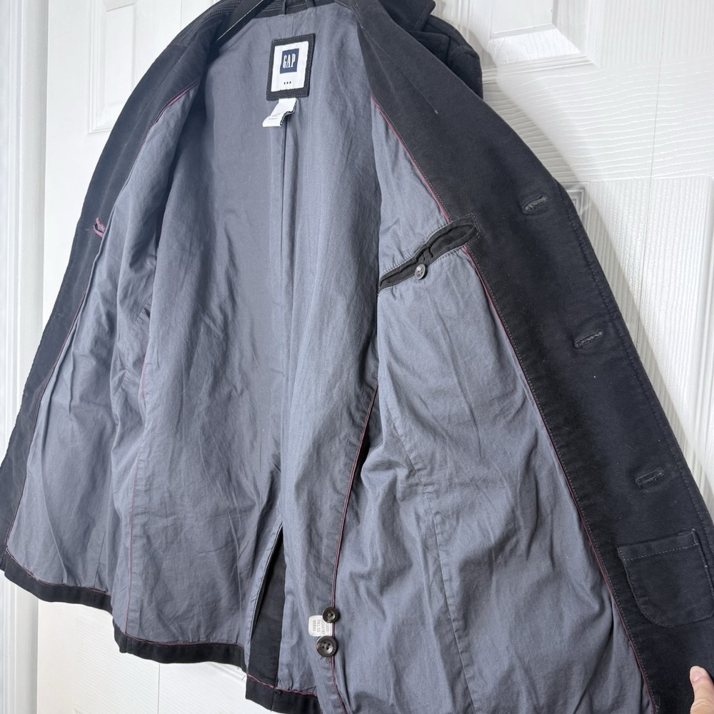 Vintage GAP Men M Black Twill Blazer Jacket 3-Button Sport Coat Fall 2005 Y2K - Picture 10 of 12